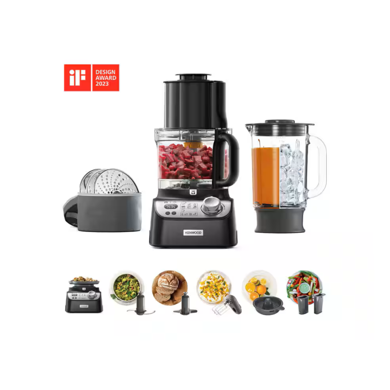 Kenwood compact food processor MultiPro XL Weigh+ black, 1,000 watts, integrated scale, blender attachment