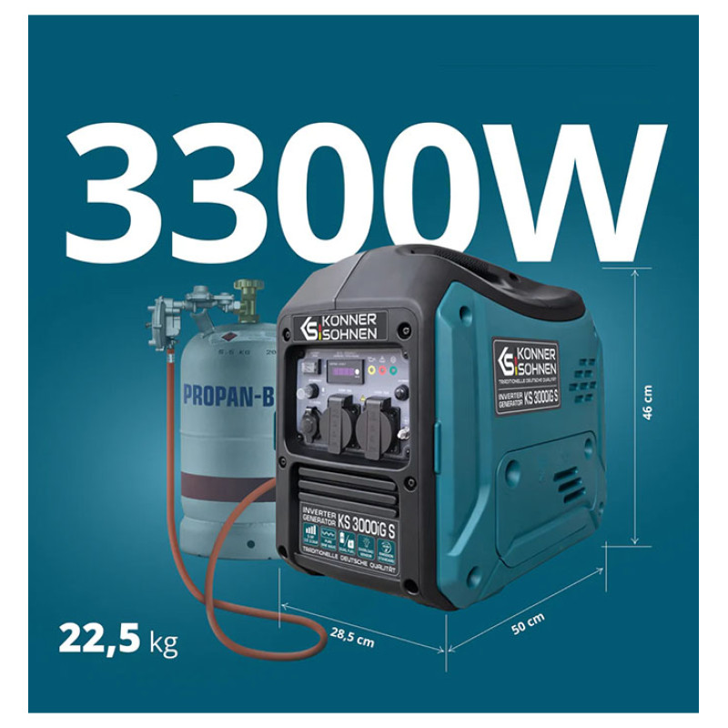 Invertora ģenerators LPG/benzīns 33000W KS 3000iG S KONNER & SOHNEN