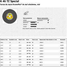 Klingspor TARCZA DO CIĘCIA METALU 230mm x 1,9mm x 22,2mm  A46 TZ Special