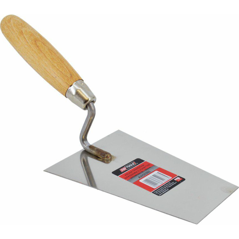 Awtools AW STAINLESS STEEL TRAPEZOID BUCKET TROWEL 160mm/ WOODEN HANDLE