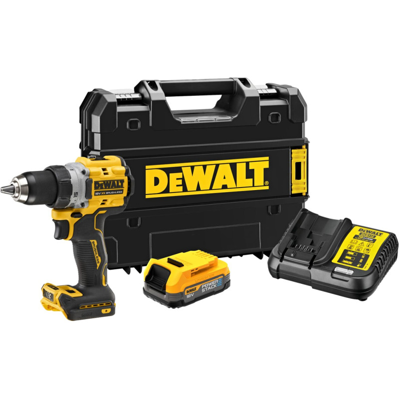 Dewalt WIERTARKO-WKRĘTARKA UDAROWA 18V 90Nm 1x1,7Ah POWERSTACK BL TSTAK DCD805E1T