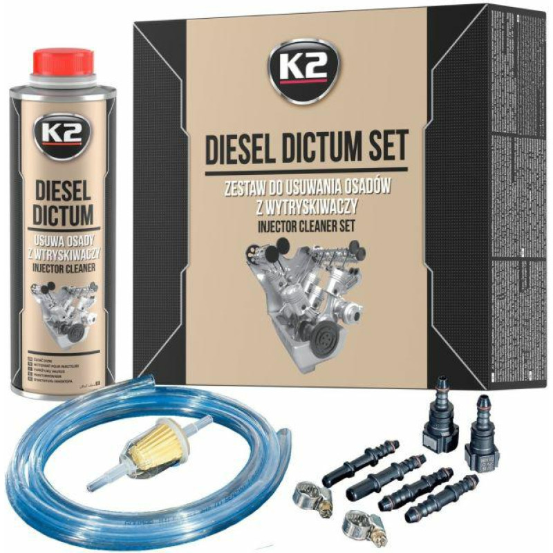 K2 ZESTAW DO CZYSZCZNIE WTRYSKIWACZY + DIESEL DICTUM 500ML DIESEL DICTUM SET ZESTAW