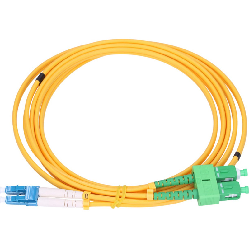 Extralink LC/UPC-SC/APC | Patchcord | Single Mode, Duplex, G652D, PVC, 3mm, 2m