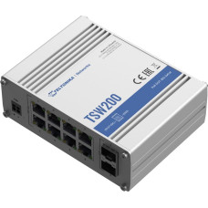 Teltonika TSW200 | PoE+ Switch | 8x RJ45 1000Mb/s PoE+, 2x SFP, 240W