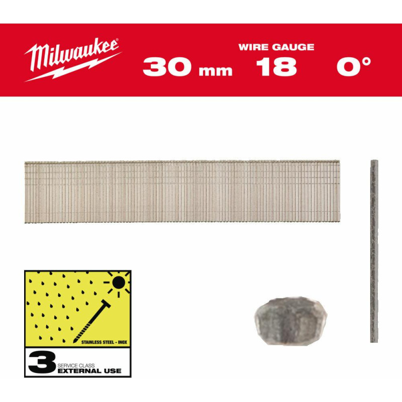 Milwaukee SZTYFTY INOX 18G/30mm /5000szt. - M18FN18GS