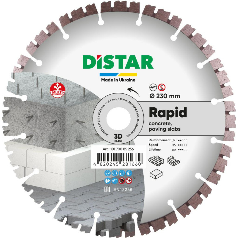 Distar TARCZA DIAMENTOWA RAPID 230 x 2,4/1,5 x 10 x 22,23-16