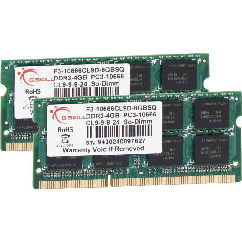 G.skill DDR3 SO-DIMM 8GB 1333-999 SQ Dual