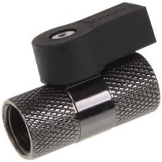 Alphacool 2-way ball valve, black nickel-plated - 17354