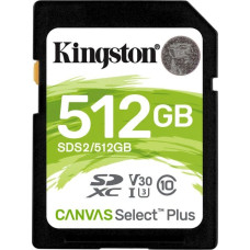 Kingston Canvas Select Plus 512GB SDXC, Memory Card (black, UHS-I (U3), Class 10)