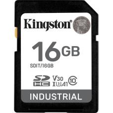 Kingston Industrial 16GB SDHC Memory Card (Black, UHS-I U3, Class 10, V30, A1)