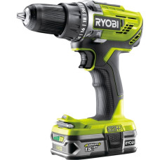 Ryobi ONE+ cordless drill/driver R18DD3-215S, 18Volt (green/black, 2x Li-ion battery 1.5Ah)