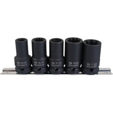 King Tony ZESTAW NASADEK UDAROWYCH 1/2" 5cz. KRÓTKIE 7-kąt/10-kąt, 11,5mm - 22mm