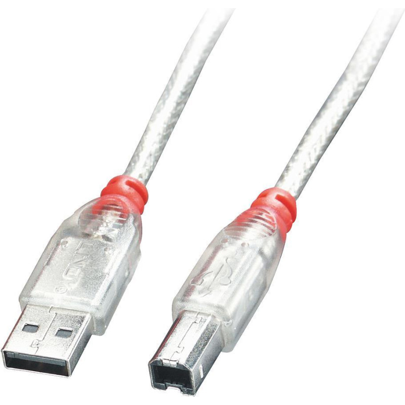 Lindy CABLE USB2 A-B 2M/TRANSPARENT 41753 LINDY