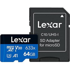 Lexar MEMORY MICRO SDXC 64GB UHS-I/W/ADAPTER LSDMI64GBB633A LEXAR