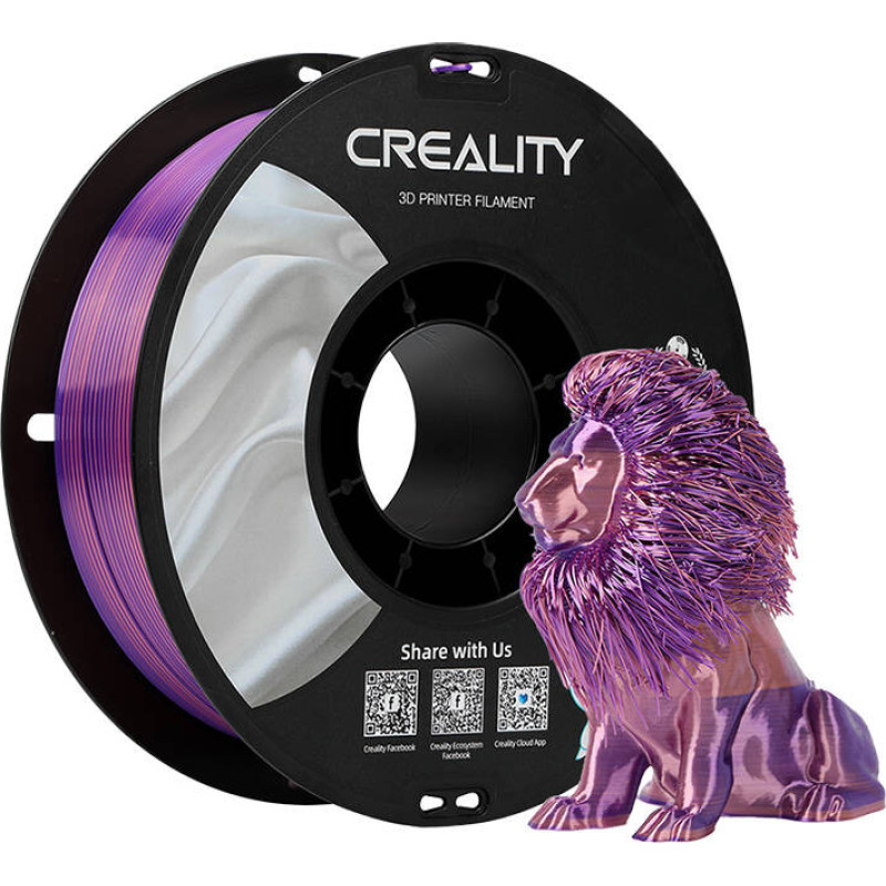 Creality 3D kvēldiegs / filaments CR-Silk PLA (rozā un violets / pink-purple)