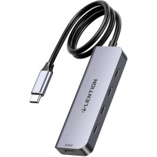 Lention 5in1 Hub USB-C to 4x USB-C 5Gbps + USB-C 5V-IN 15W (gray)