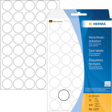 Herma Verschlussetik. rund 19mm 16 Sheet, 640 Stück, transp.2257