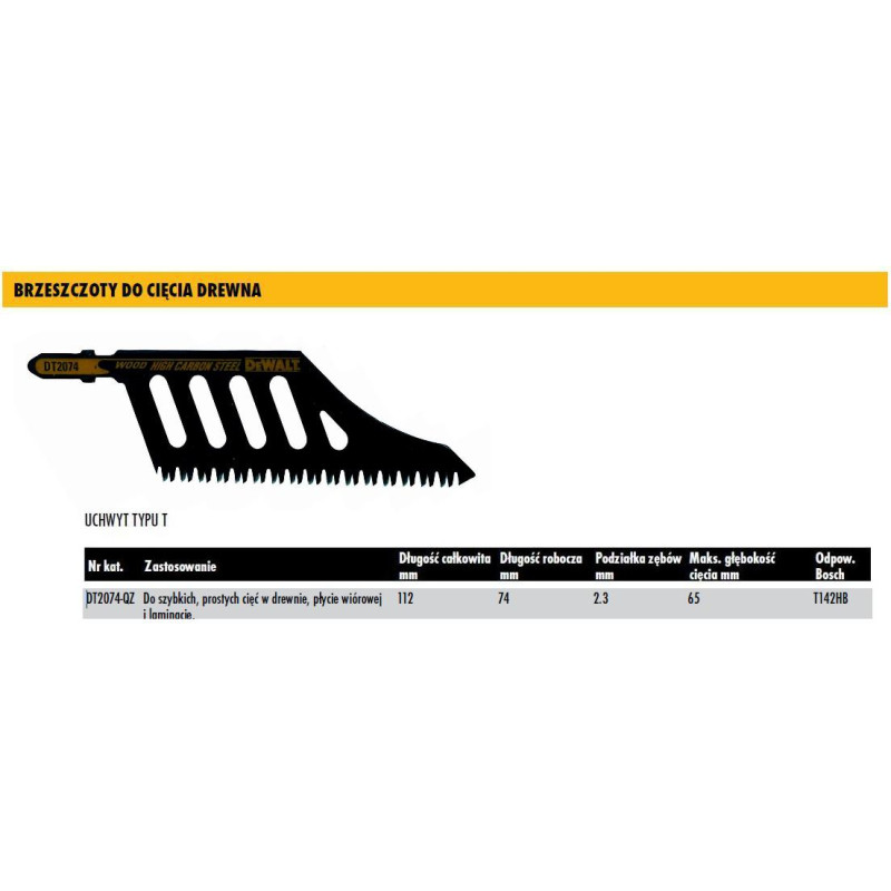 Dewalt BRZESZCZOT DO WYRZYNARKI 112x2,3mm DREWNO /1szt