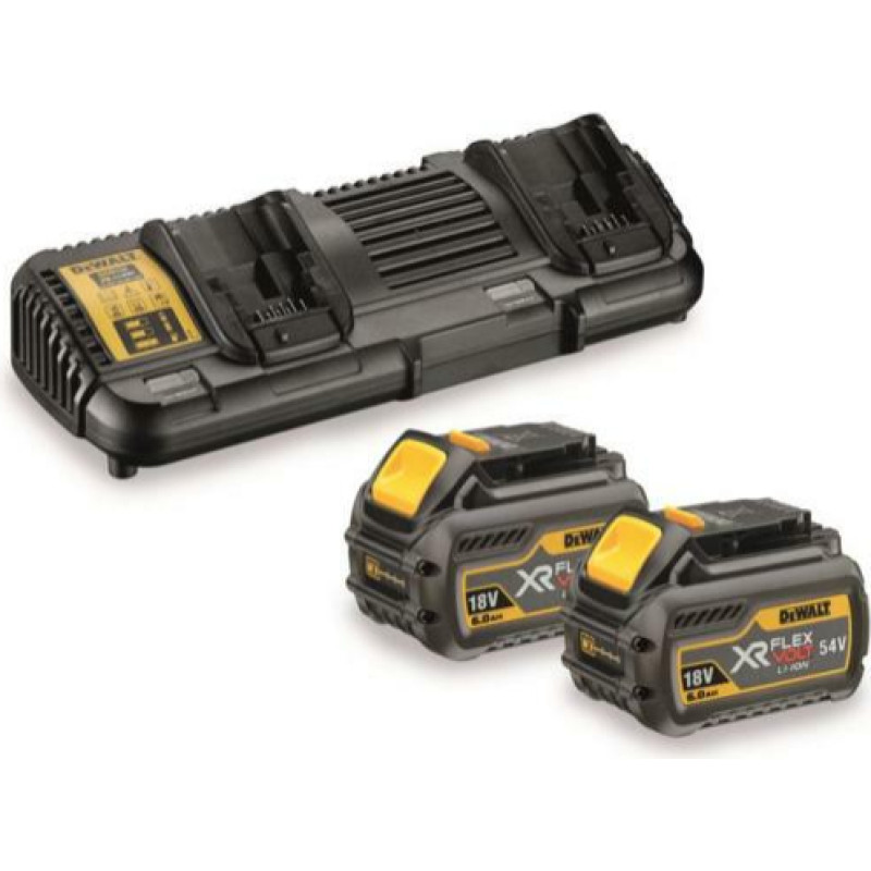 Dewalt ŁADOWARKA DCB132 NA DWIE BATERIE + 2 x AKUMULATOR 54/18V 6,0/2,0Ah DCB546