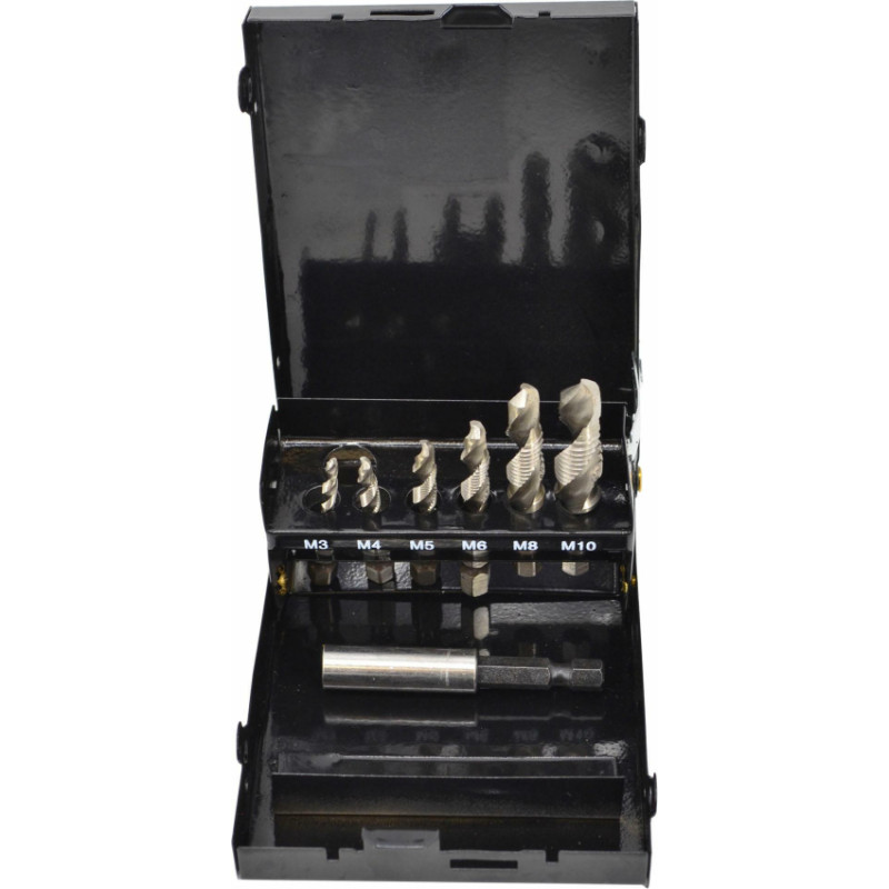 Awtools AW HEX HSS COMBINED TAP & DRILL BIT SET M3-M10 7pcs