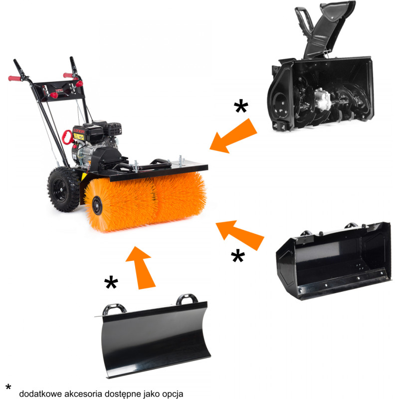 NAC ZAMIATARKA SPALINOWA Z NAPĘDEM 80cm 3w1