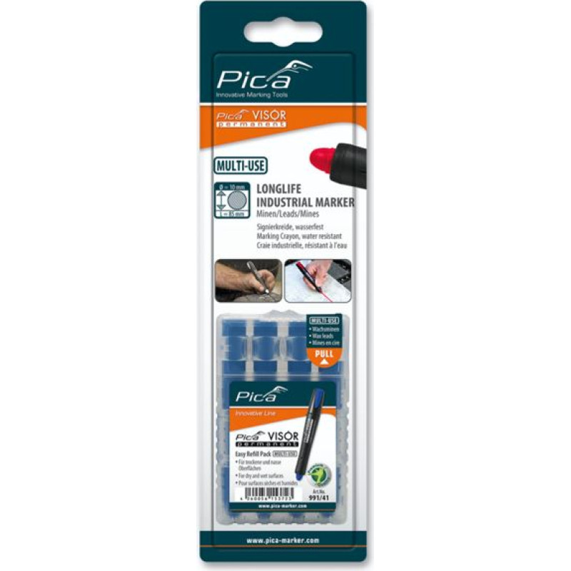 Pica-Marker Pica VISOR permanent replacement refills blue / SB