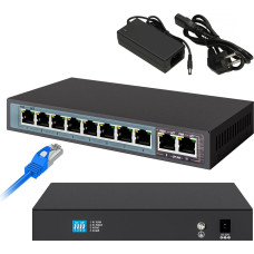 Extralink CERES | PoE Switch | 8x 100Mb/s PoE/PoE+, 2x RJ45 Uplink 100Mb/s, 96W