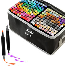 Extralink | Alcohol marker set | 204 colors, dual tips