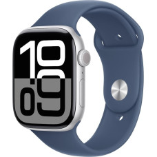 Apple WATCH SERIES 10 (GPS) 46MM ALUMINUM CASE WITH DENIM SPORT BAND - M/L - SILVER