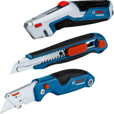 Bosch 1 600 A02 7M4 celtniecības nazis Zils, Nerūsējošs tērauds Saliekams nazis