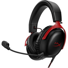 Hyperx Cloud III – spēļu austiņas (melnā un sarkanā krāsā)