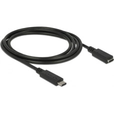 Delock USB 3.2 Gen 1 extension cable, USB-C male > USB-C female (black, 1.5 meters, SuperSpeed)