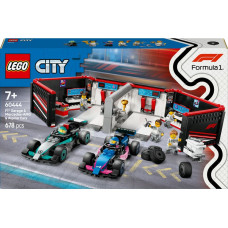 Lego 60444 City F1 Garage with Mercedes-AMG & Alpine Racing Cars, Construction Toy