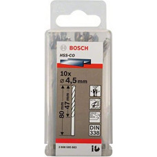 Bosch metal twist drill HSS-Co, DIN 338, 4.5mm (10 pieces, working length 47mm)