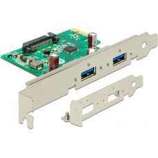 Delock PCIe x1 card to 2x ext. USB 3.2 Gen 1, USB controller (SATA power connector)