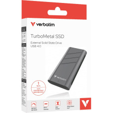 Verbatim TurboMetal SSD USB4 1TB USB Veids-C USB4 Gen 2x2 Sudrabs