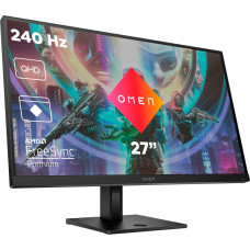 Omen By Hp OMEN 27qs, gaming monitor - 27 - black, DisplayPort, HDMI, HDR 400, pivot, USB, curved, 240Hz panel