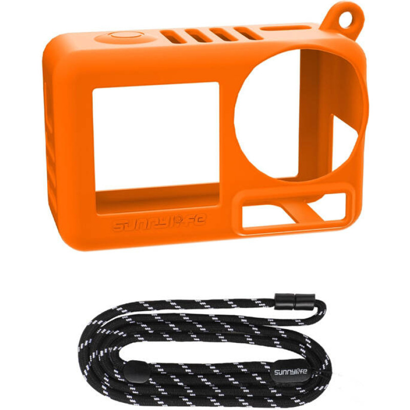 Sunnylife OA5-BHT885-C silicone case with strap for OSMO ACTION 5 PRO (orange)