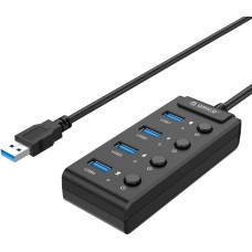 Orico USB 3.0. Hub with switches, 4x USB (black)