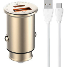 Ldnio C506Q USB, USB-C Car charger + USB-C Cable