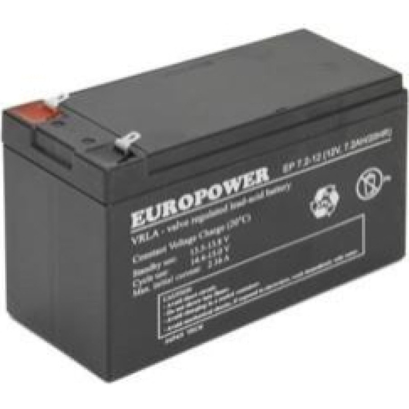 EMU BATTERY 12V 7.2AH VRLA/EP7.2-12 T2 EUROPOWER EMU