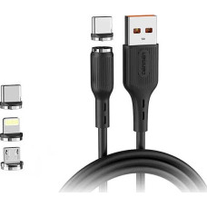 Denmen USB cable Denmen USB-A - USB-C + microUSB + Lightning 1 m Black (29367)