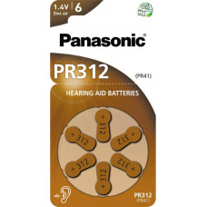 Panasonic PR 312 Zinc Air 6 pcs. Hearing Aid Cells