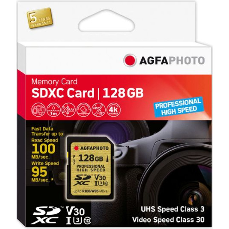 Agfaphoto SDXC UHS I       128GB Professional High Speed U3 V30