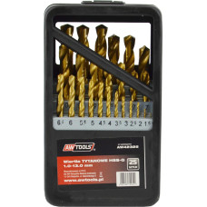 Awtools AW HSS-G TiN TWIST DRILL BIT SET 25pcs /1-13mm/