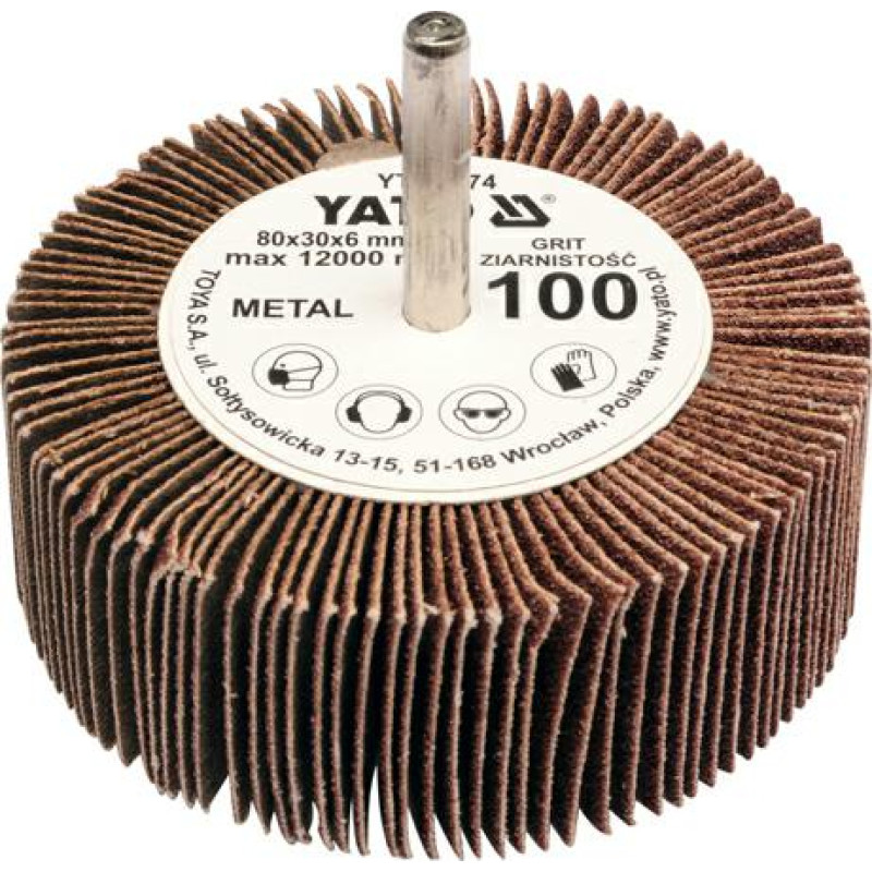 Yato ŚCIERNICA LISTKOWA TRZPIENIOWA 80 x 30 x 6mm  P150