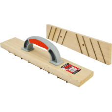 Awtools AW WOODEN BLOCK PLASTERING SCRAPER 400mm/ STAINLESS STEEL NOTCHED BLADE & 2C HANDLE