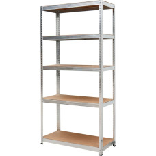 Awtools AW 5-TIER SCREWLESS STEEL SHELVING UNIT 200x90x40 LOAD 300kg/ 6.0mm QUICK ASSEMBLY