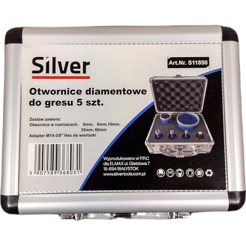 Silver OTWORNICE DIAMENTOWE 5el. M14 SILVER