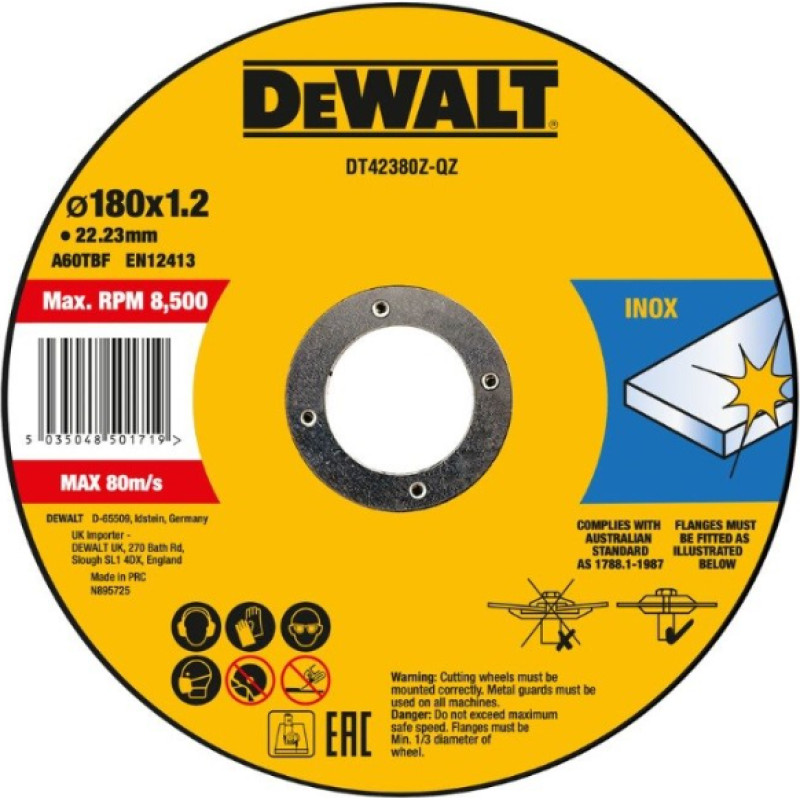 Dewalt TARCZA METAL 180x1,6mm INOX